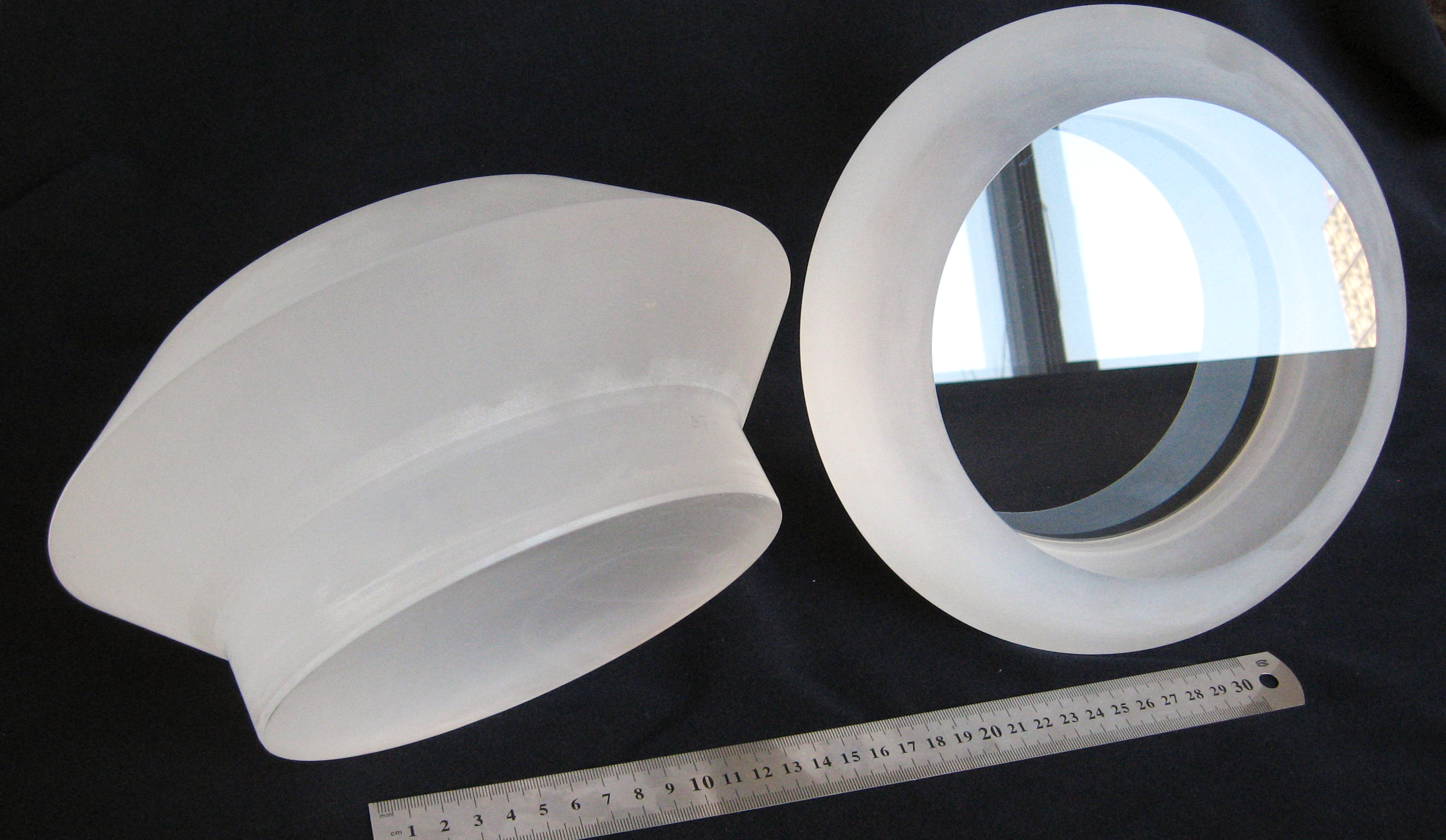 Sapphire cone and ring lens with ruler