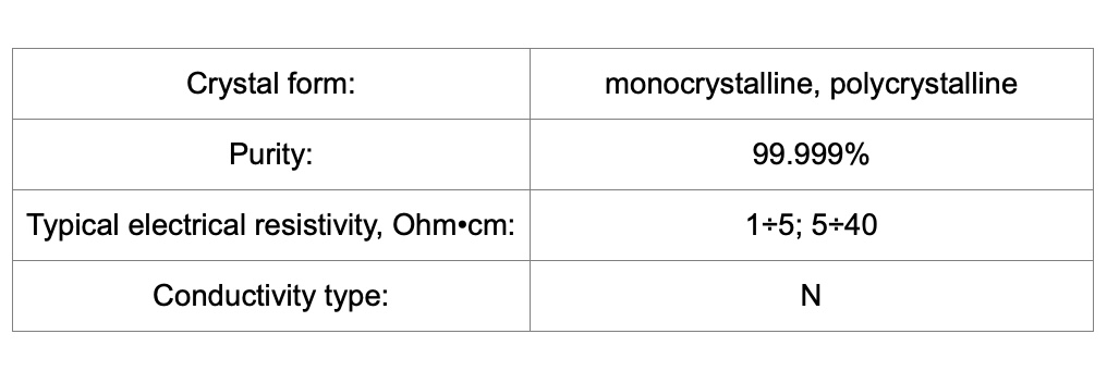 Germanium (Ge) - material specification